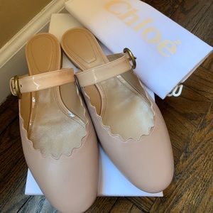 New, never been worn Chloe flats, Pink tea color.